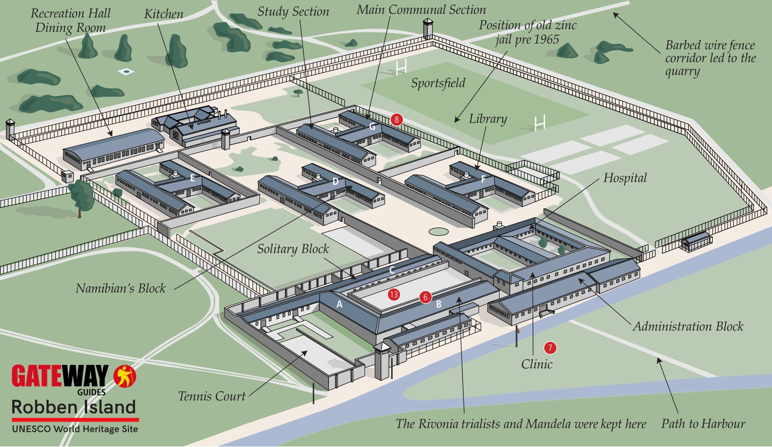 Diagram of the Robben Isnad Maximum Security Prison