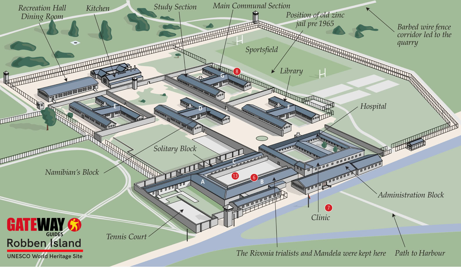 Diagram of the Robben Isnad Maximum Security Prison